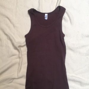 a plain brown tank top